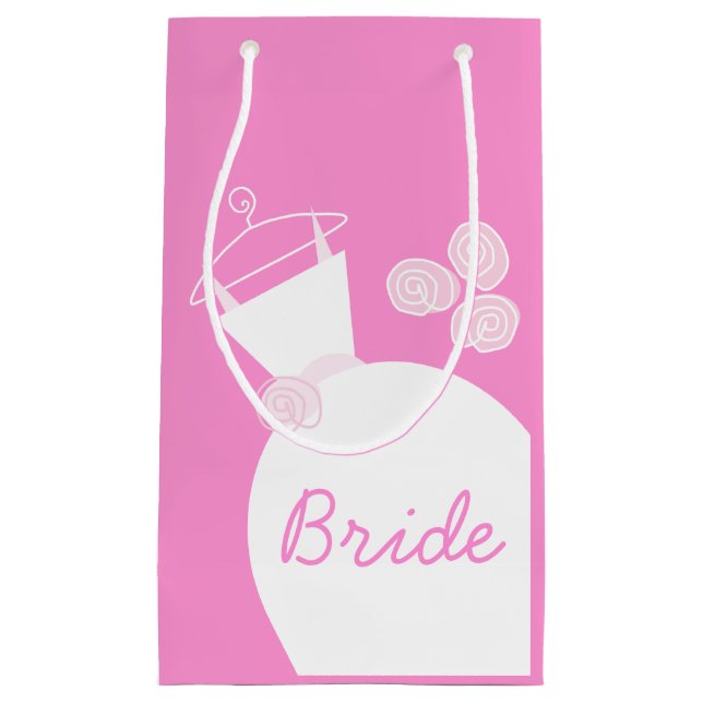 Hochzeitsgown Pink Bridge Geschenktasche klein Kleine Geschenktüte (Vorderseite)