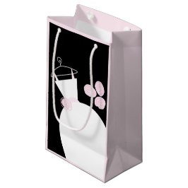 Hochzeitsgown Pink Geschenktasche schwarz blassros Kleine Geschenktüte