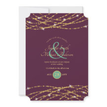 Hochzeitsgrabminz Gold String Lights - Einladungen