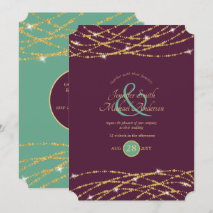 Hochzeitsgrabminz Gold String Lights - Einladungen