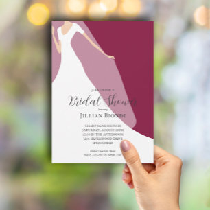 Hochzeitsgras-Brautparty Cranberry Einladung
