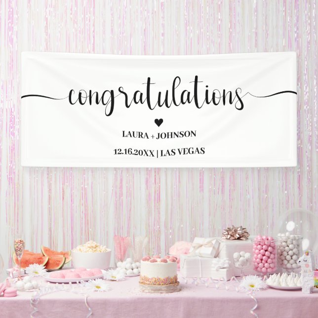 Hochzeitsgratulation Handwriting Typografie Banner (Party)