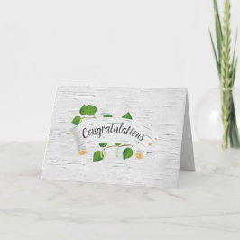 Hochzeitsgratulation zur Birch Tree Scroll Karte