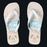 Hochzeitsgroom FlipFlops | Moderner monogram Stran<br><div class="desc">Hochzeitsgroom FlipFLops | Moderne geometrische Strandhochzeit für Monogram | Eine moderne Drehung auf Beach Wedding Einladungen - Einzigartige Hochzeit für den BarefootBride™ von ©WhimsicalArtwork™ mit geometrischer Form im Terrarium mit unterschiedlichen Folien in den Facetten, sodass der Hintergrund des tropischen Ocean Beach in verschiedenen Formen und Intensitäten durchgehen kann. Ein spielerischer...</div>