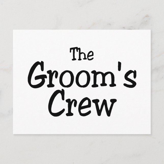 Hochzeitsgrooms-Crew Postkarte (Vorderseite)