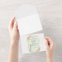 ** Hochzeitsgrün All In One Einladung