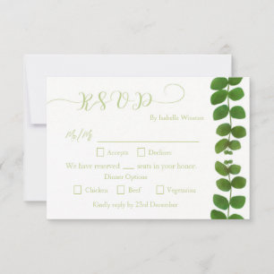Hochzeitsgrün-Chic-UAWG RSVP Karte