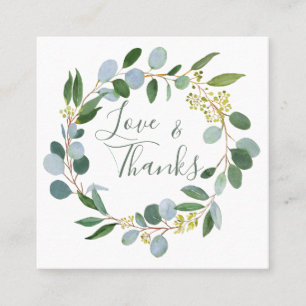 Hochzeitsgrün, Eukalyptus-Kranz Quadratische Visitenkarte