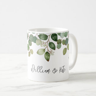 Hochzeitsgrün Neuvermählte Namen Modern Kaffeetasse