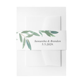 Hochzeitsgrüne Blätter Einladungsbanderole
