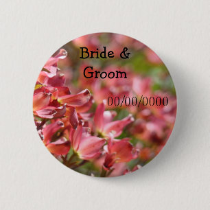 Hochzeitsgunst-Buttons Braut Bräutigam Name Datum Button