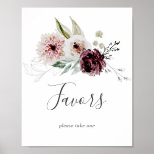 Hochzeitsgunst Florale Romanze Schild