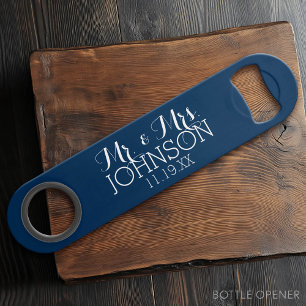 Hochzeitsgunst für Mr & Mrs in Uni Navyblau Speed Flaschenöffner