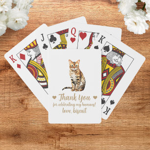 Hochzeitsgunst-Kartenspiel mit Katze Spielkarten