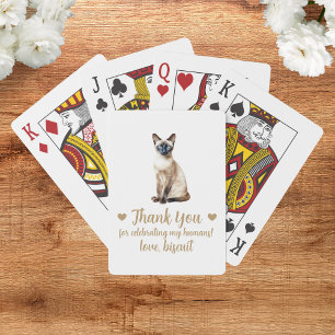Hochzeitsgunst-Kartenspiel mit Katze Spielkarten