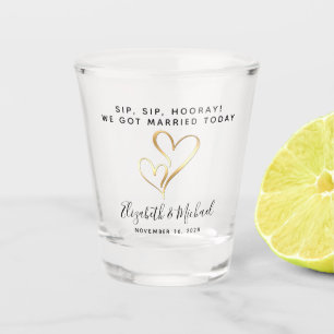 Hochzeitsgunst Sip Sip Hurra Schnapsglas