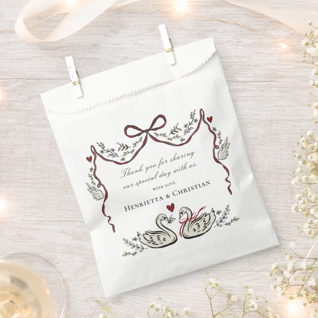 Hochzeitsgunstbeutel Chic Love Birds Geschenktütchen (Ausgeschnitten)