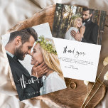 Hochzeitshandbuch Danke Ihnen 2 Fotos<br><div class="desc">Hochzeit Handgeschriebene Dankeschön Karten,  die ein Foto auf der Vorder- und Rückseite haben. Herbst,  Herbst,  Frühling Sommer,  Winter Dankeschön Sie Karten enthalten eine moderne,  weiße und schwarz handgeschriebene kursive Schrift Typografie,  die elegant,  einfach und modern zu verwenden sind,  nachdem Sie minimalistische einfache Hochzeitstag-Feier.</div>