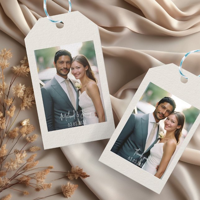 Hochzeitshandschrift Danke 1 Foto Geschenkanhänger (Von Creator hochgeladen)