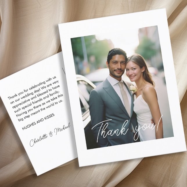 Hochzeitshandschrift Danke 1 Foto Postkarte (Von Creator hochgeladen)