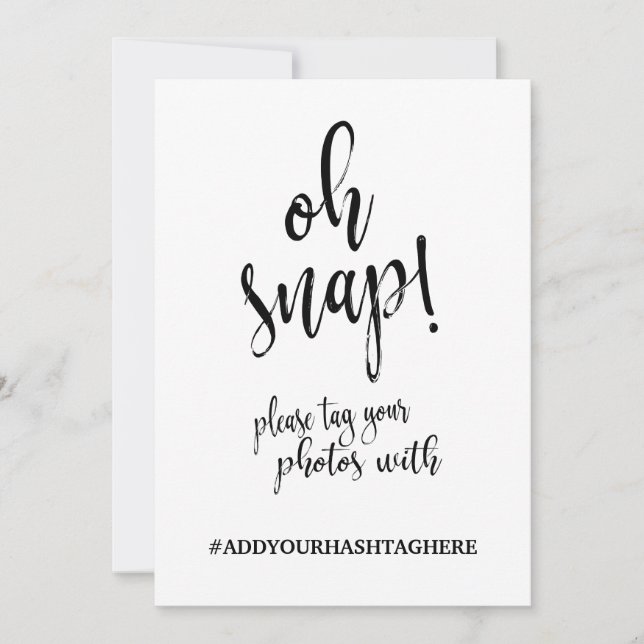 Hochzeitshashtag Gold preiswerte kalligraphische Z (Vorderseite)