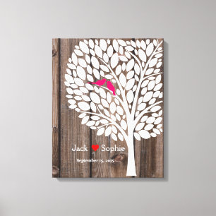 Hochzeitsheim-Unterschrift Gästebuch Vögel Rosa Ho