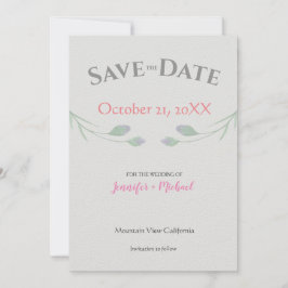 Hochzeitsheirat Minimalistisch Chic Gray Floral Save The Date