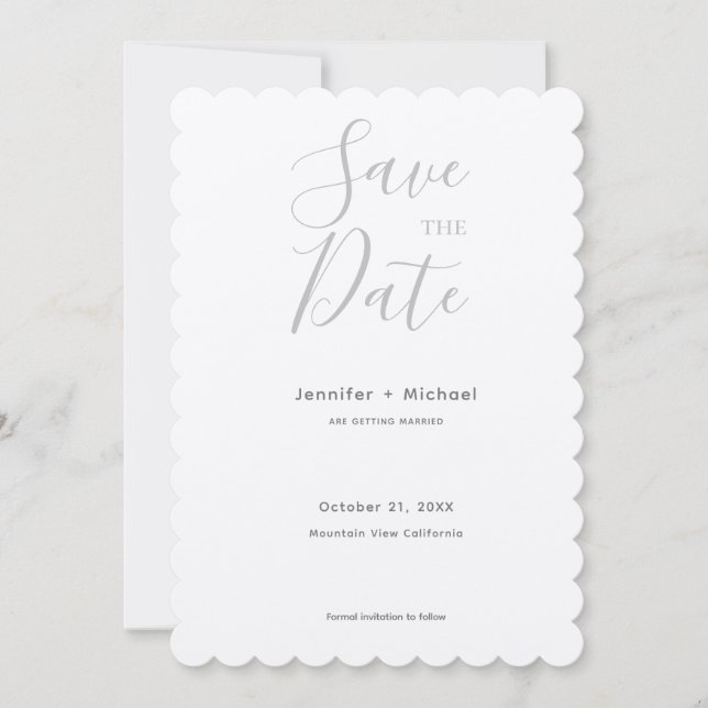 Hochzeitsheirat Minimalistisch Kalligrafie Champag Save The Date (Vorderseite)