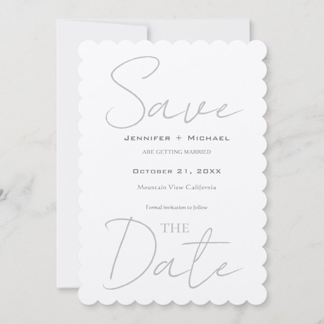 Hochzeitsheirat Minimalistisch Kalligrafie Champag Save The Date (Vorderseite)