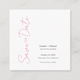 Hochzeitsheirat Minimalistische Kalligrafie Pink W Begleitkarte