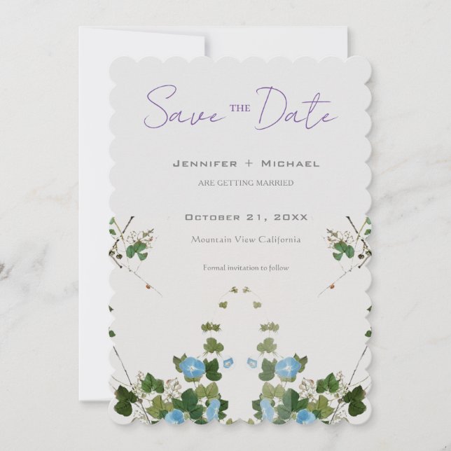 Hochzeitsheirat Minimalistische Kalligrafie Save The Date (Vorderseite)