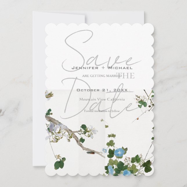 Hochzeitsheirat Minimalistische Kalligrafie Save The Date (Vorderseite)