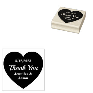 Hochzeitsherz mit Dankeschön-Text Gummistempel