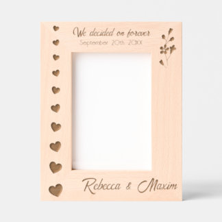 Hochzeitsherzen Wir entschieden uns für ewige indi Geätzte Rahmen