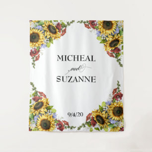 Hochzeitshintergrund Sonnenblume Burgund Blume Wandteppich