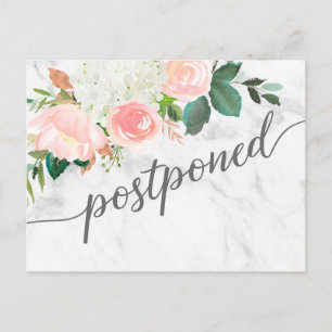 Hochzeitshinweis - Aufgeschobene Hochzeit Postkart Ankündigungspostkarte