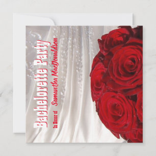 Hochzeitshochzeit in Rot-Weiß-Junggeselinnen-Absch Einladung