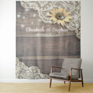 Hochzeitsholzplatte Foto Standfläche Spitze Sonnen Wandteppich