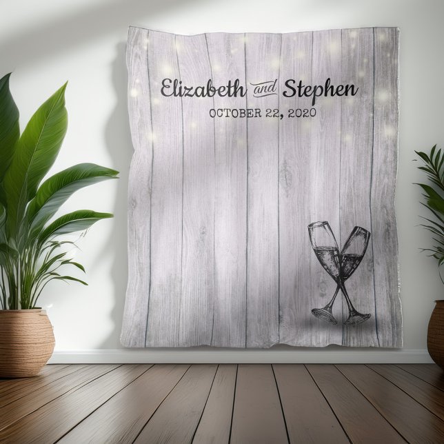 Hochzeitshütte mit Foto-Kellerhintergrund Champagn Wandteppich (Von Creator hochgeladen)