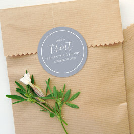 Hochzeitsimples Dusty Blue Calligraphy Script-Leck Runder Aufkleber