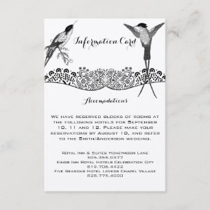 Hochzeitsinformationen für Kolibris und Liebesvöge Begleitkarte