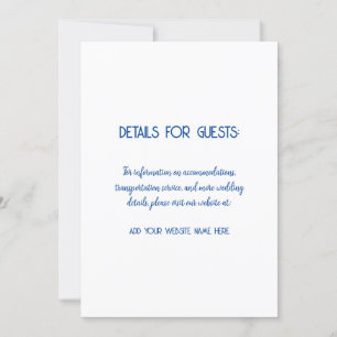 Hochzeitsinformationen Gäste Blue White 2024 Einladung