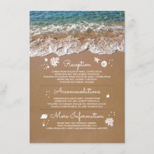 Hochzeitsinformationen über das Blaue Meer und San Begleitkarte