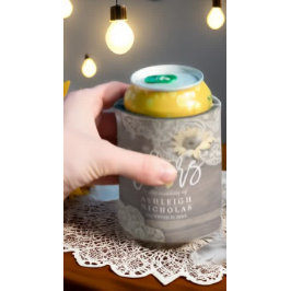 Hochzeitsjubeln zur Liebe Holz Lace Sonnenblumen L Dosenkühler