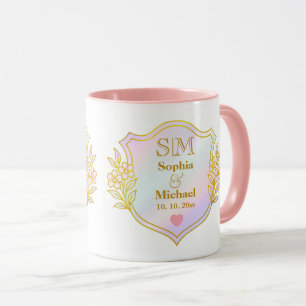 Hochzeitsjubiläum mit goldenen Anfangsbuchstaben M Tasse