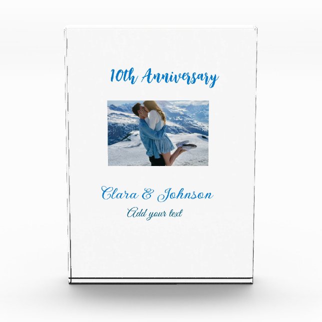 Hochzeitsjubiläum Namensjahrstext hinzufügen Fotoblock (Vorderseite)