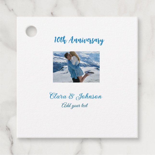 Hochzeitsjubiläum Namensjahrstext hinzufügen Geschenkanhänger (Vorderseite)