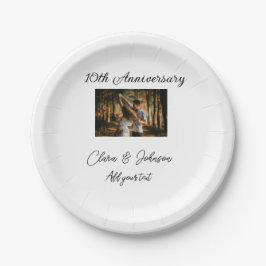 Hochzeitsjubiläum Namensjahrstext hinzufügen Pappteller