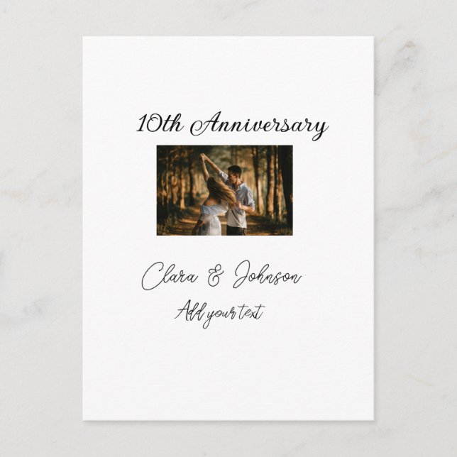 Hochzeitsjubiläum Namensjahrstext hinzufügen Postkarte (Vorderseite)