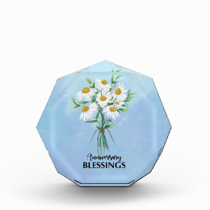 Hochzeitsjubiläums-Segen Blumenstrauß aus Gänseblü Fotoblock
